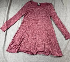 TMG New York Shirt Women Medium Maroon Red Long Sleeve Casual Shirt Dress Ladies